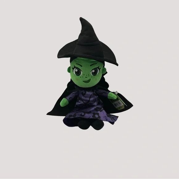 Green Elphaba Witch Plush Doll with Black Hat and Purple Dress - Picture 10 of 10